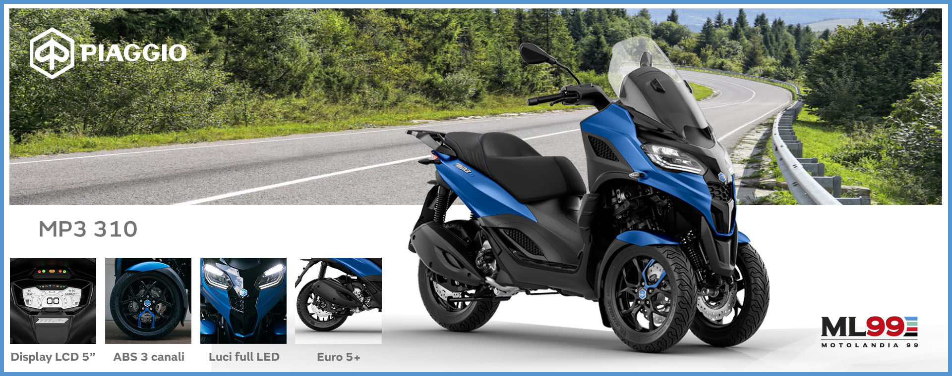 Promozione nuovo Piaggio MP3 310 abs hpe euro 5+| Dettagli e vista generale